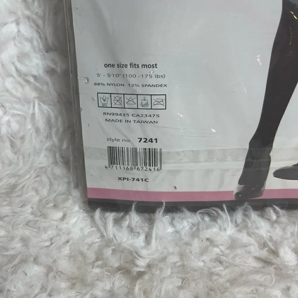 Music Legs Spandex two tone pantyhose black &nude style 7241 one size fits most.